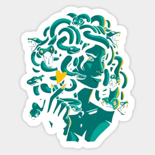 Medusa heart and love Sticker